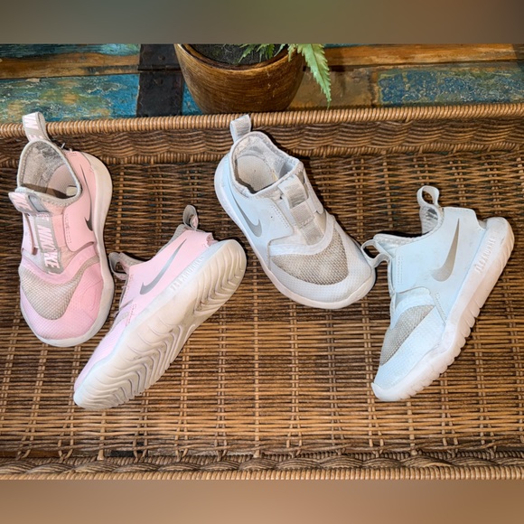 💖 Bundle 2 pair Nike Kids Pink and Blue Sneakers size 9C - Picture 2 of 3